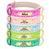 Personalized Dog Collar Custom Padded Leather Dog Collar Pet Name ID Tags Collars For Small Medium Large Dogs Pitbull Bulldog